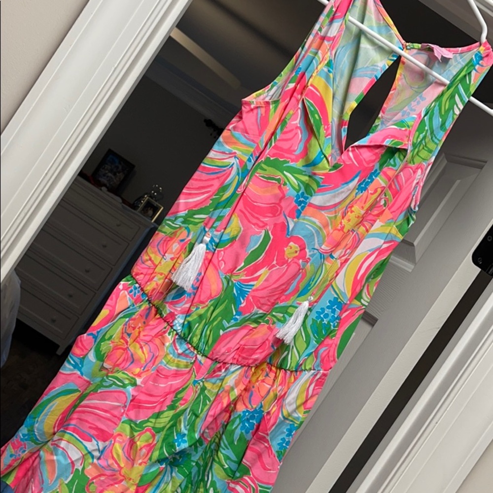 Neon tropical romper